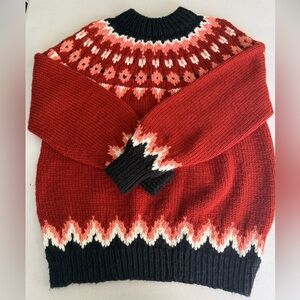 Scandi girl hand knit sweater no tags -  fair isles, Nordic wear